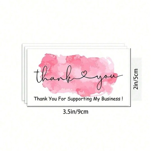 Other - NIP 50pcs Pink Thank You Cards
